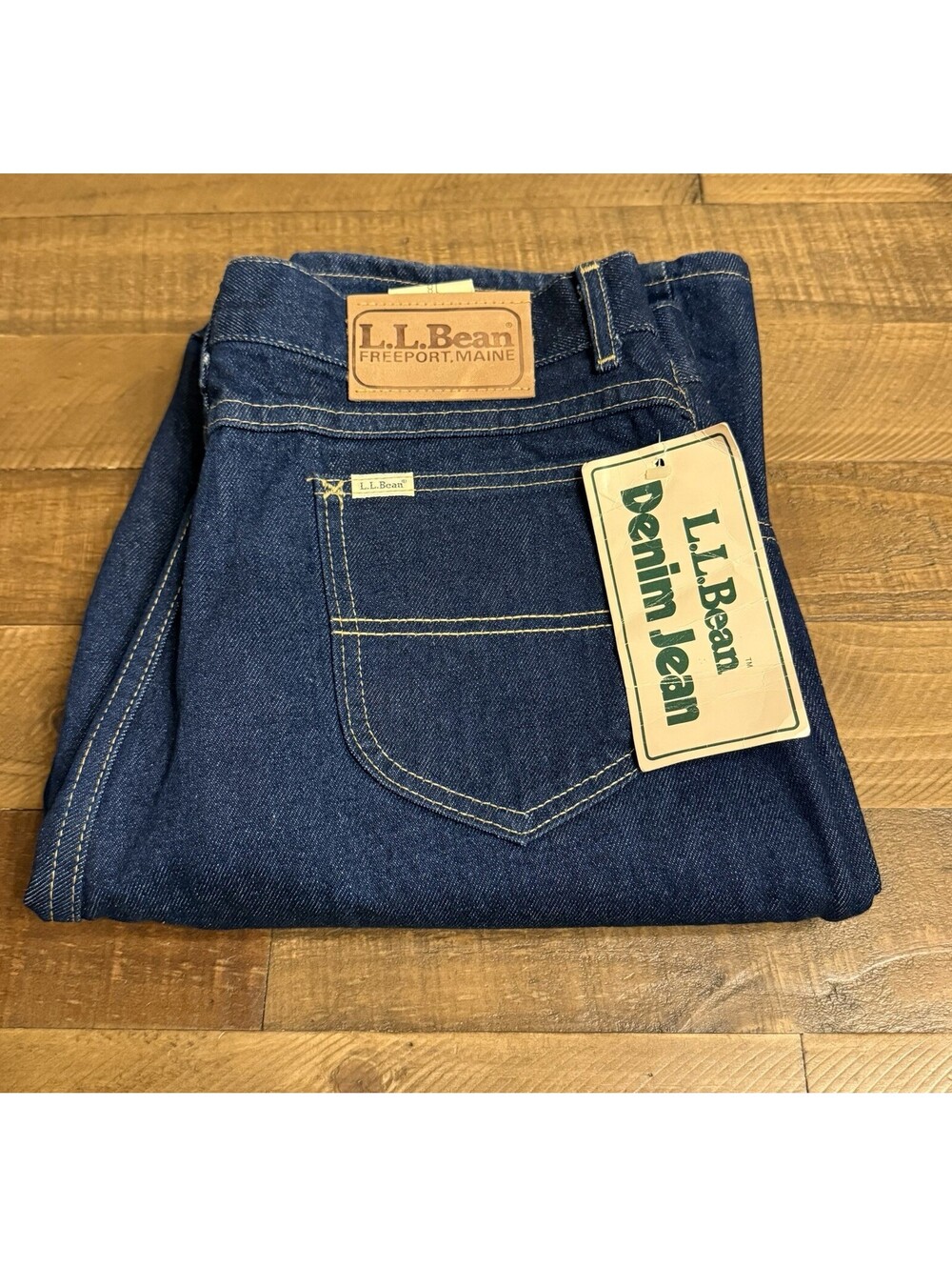 Vintage L.L.Bean USA Made Denim Jeans Womens Size 18 NWT 100% Cotton Union Made